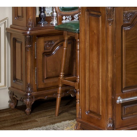 Bufet bar - Royal Bufete din Lemn Masiv, Bufet bar lemn masiv, maro/alb, inserții ornamentale, Royal