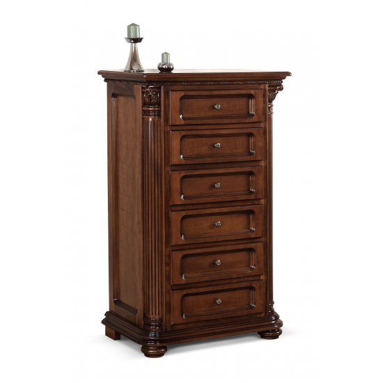 Casetiera 6 sertare - Venetia Lux Casetiere din Lemn Masiv, Casetieră lemn masiv, maro/alb, 6 sertare, Veneția Lux