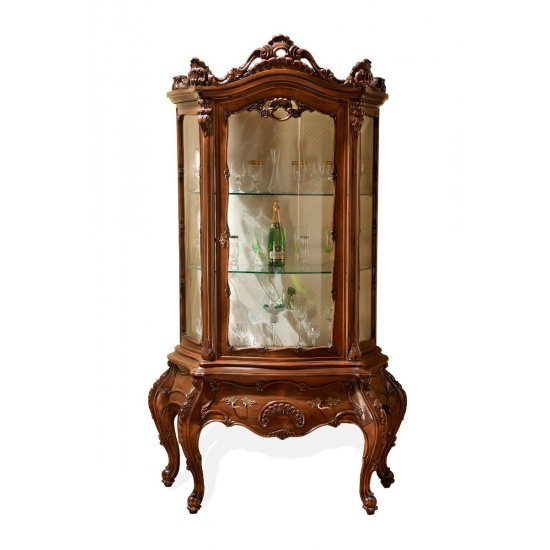Argintar 1 usa - Cleopatra Lux Argintare din lemn masiv, Argintar lemn masiv, maro/alb, 1 ușă, stil Rococo, Cleopatra Lux