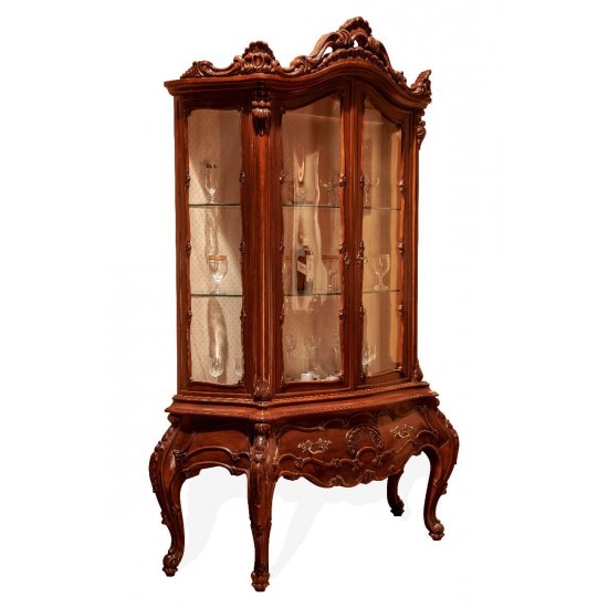 Argintar 2 usi - Cleopatra Lux Argintare din lemn masiv, Argintar lemn masiv, maro/alb, 2 uși, stil Rococo, Cleopatra Lux