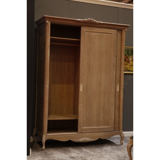Dulap lemn masiv, maro, 2 uși glisante, inserții ornamentale, Jasmina Dulap lemn masiv, maro, 2 uși glisante, inserții ornamentale, Jasmina