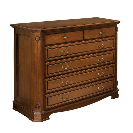 Comoda - Gino Comode lemn masiv, Comodă lemn masiv, maro/alb, stil Rococo, Gino