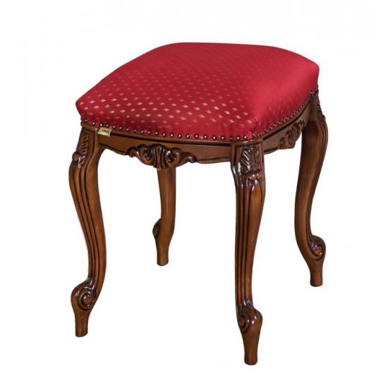 Taburet - Royal Tabureti din lemn masiv, Toaletă Lemn Masiv, Maro/Alb, 2 Sertare, 2 Uși, Veneția