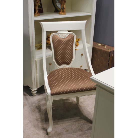 Scaun Md2 - Yana Scaune din Lemn Masiv, Scaun lemn masiv, alb, Md.2, tapiserie multicoloră, Yana