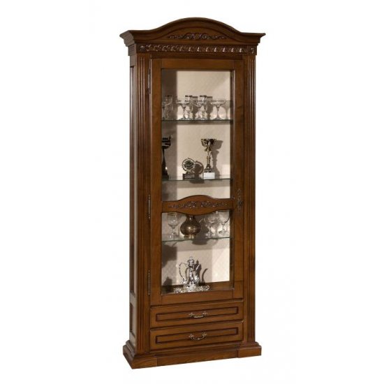 Cristalier 1 usa stanga - Venetia Cristaliere din Lemn Masiv, Cristalier lemn masiv, maro/alb, 1 ușă, stânga, Veneția